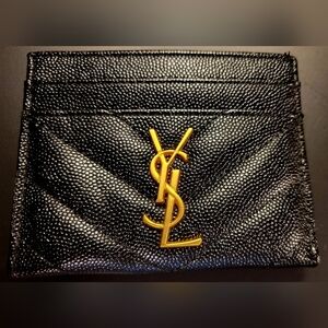 Yves Saint Laurent Black and Gold Card Holder